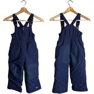 Lands' End Squall Waterproof Insulated Iron Knee Snow Bibs Kids' 3T Blue NWOT
